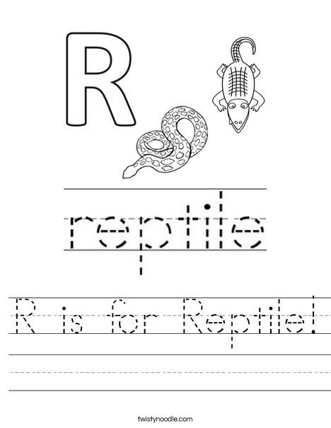 R is for Reptile! Worksheet