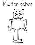 R is for Robot Coloring Page