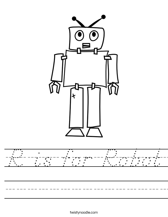 R is for Robot Worksheet