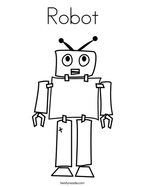 R is for Robot Coloring Page