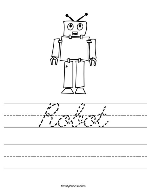 R is for Robot Worksheet