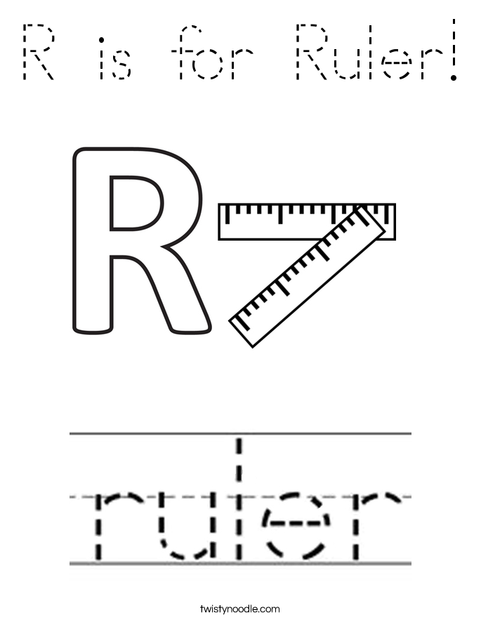 R is for Ruler! Coloring Page