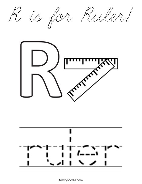 R is for Ruler Coloring Page