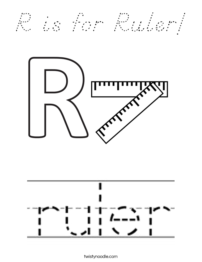 R is for Ruler! Coloring Page