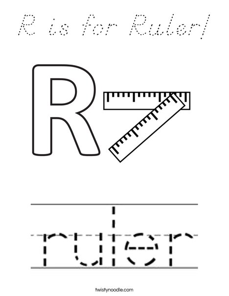 R is for Ruler Coloring Page
