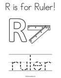 R is for Ruler Coloring Page