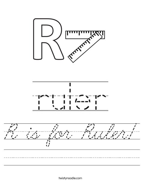 R is for Ruler Worksheet