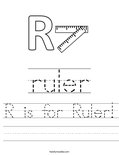 R is for Ruler! Worksheet