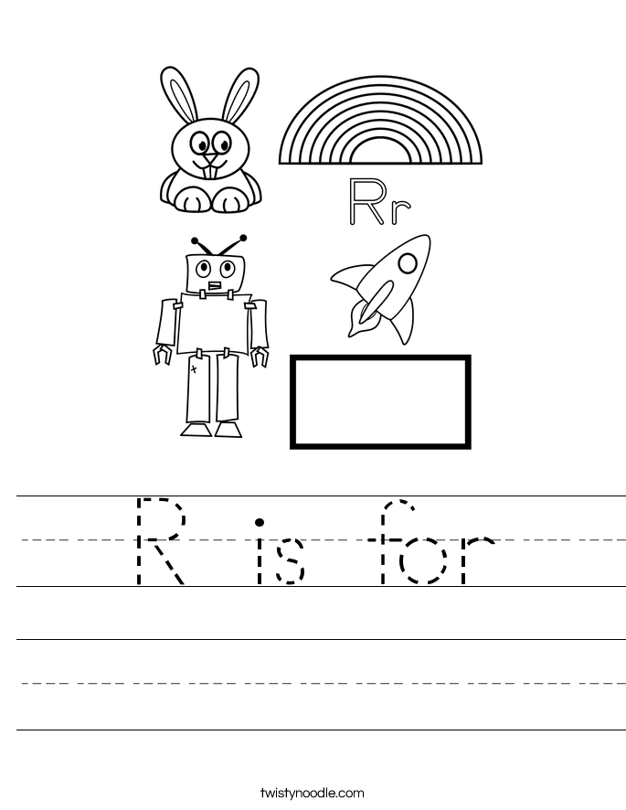 r is for worksheet twisty noodle