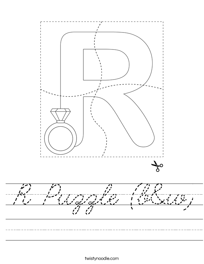 R Puzzle (b&w) Worksheet
