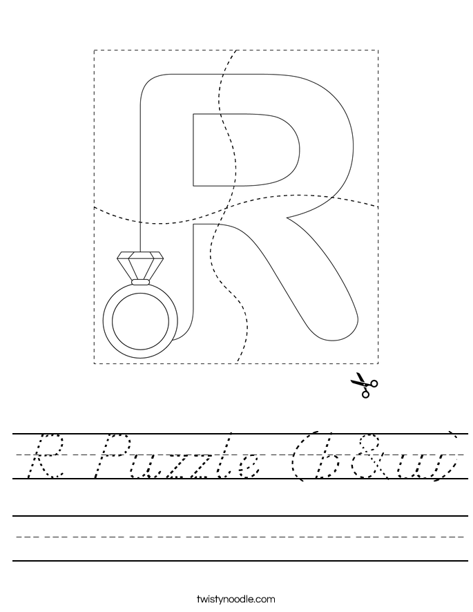 R Puzzle (b&w) Worksheet