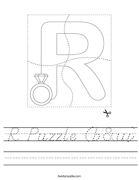 R Puzzle (b&w) Worksheet