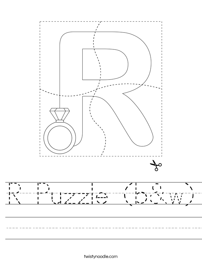 R Puzzle (b&w) Worksheet