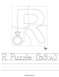 R Puzzle (b&w) Worksheet