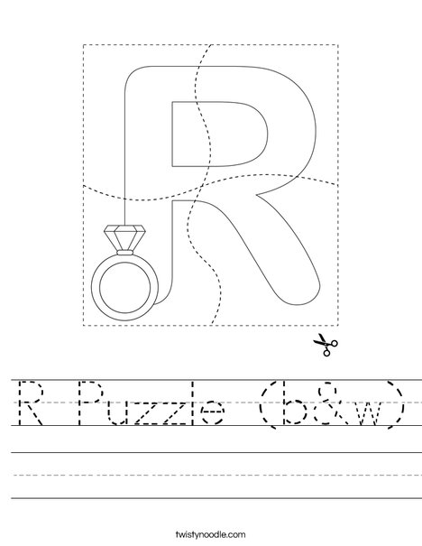 R Puzzle (b&w) Worksheet