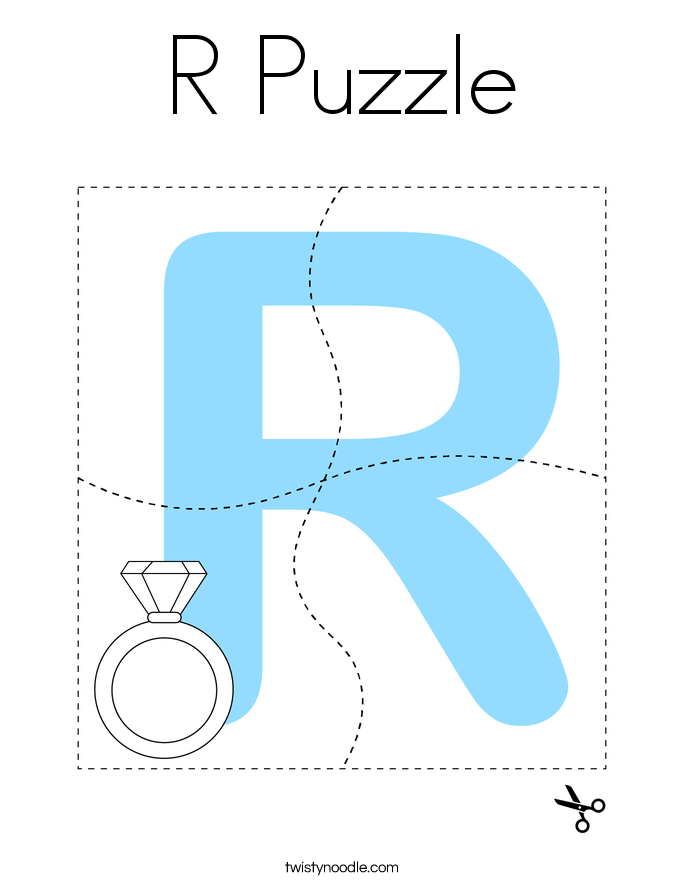 R Puzzle Coloring Page