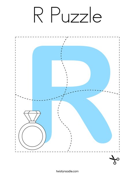 R Puzzle Coloring Page