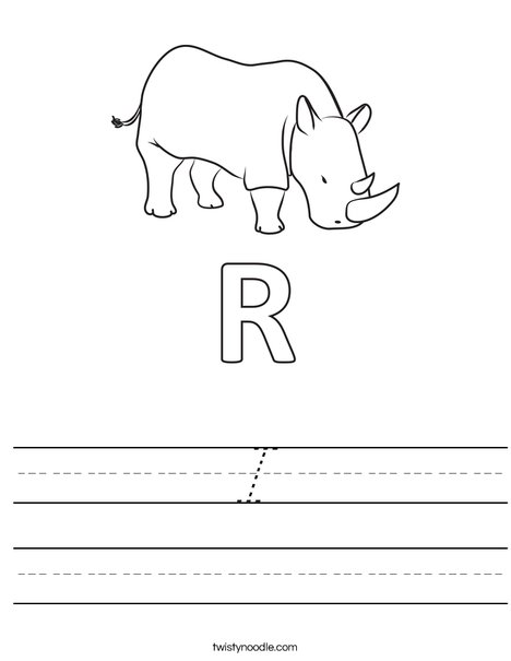 R Rhinoceros Worksheet