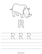 R R R Handwriting Sheet