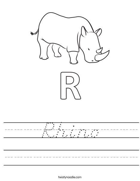R Rhinoceros Worksheet