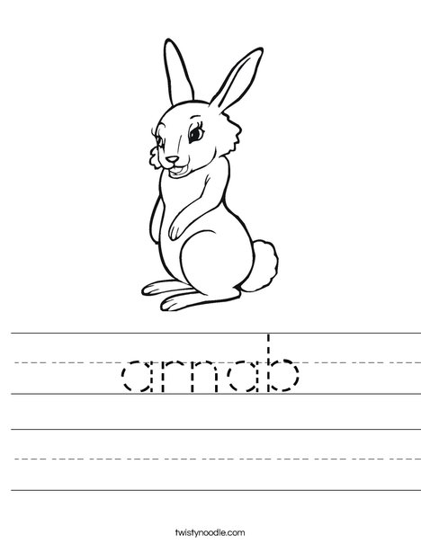 Cute Rabbit Worksheet