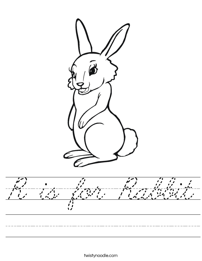 R is for Rabbit Worksheet