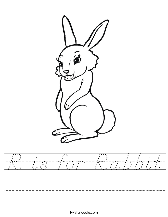 R is for Rabbit Worksheet