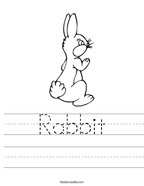 Rabbit Handwriting Sheet