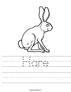 Hare Handwriting Sheet