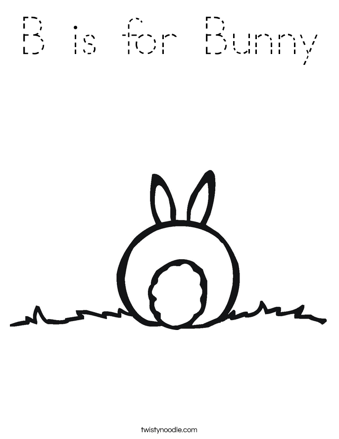 B is for Bunny Coloring Page