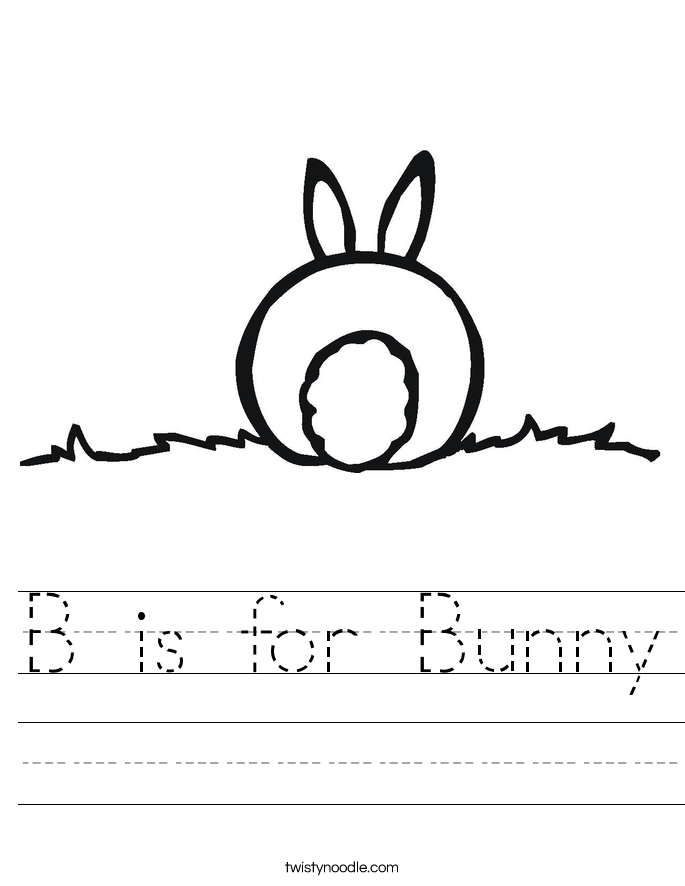 B is for Bunny Worksheet - Twisty Noodle