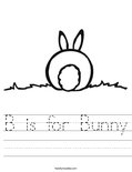 B is for Bunny Worksheet