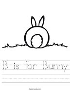 B is for Bunny Handwriting Sheet