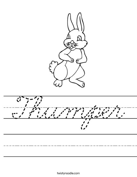 Thumper Rabbit Worksheet
