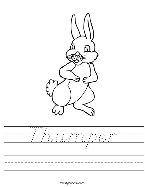 Thumper Rabbit Worksheet