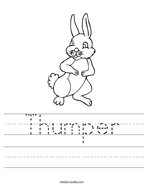 Thumper Handwriting Sheet