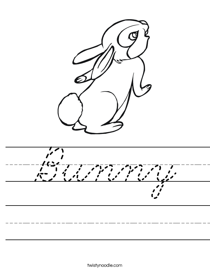 Bunny Worksheet