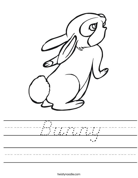 Fluffy Rabbit Worksheet