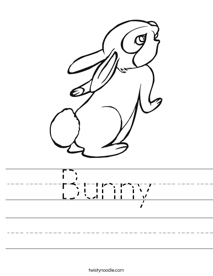 Bunny Worksheet
