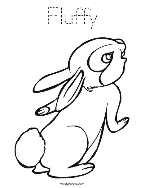 Fluffy Rabbit Coloring Page