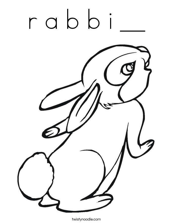 r a b b i __ Coloring Page