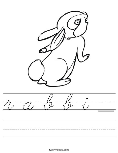 Fluffy Rabbit Worksheet