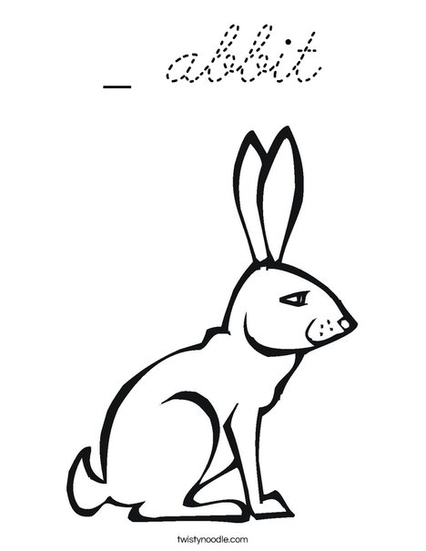 Pink Rabbit Coloring Page