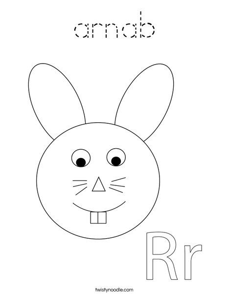 Rabbit Head Coloring Page
