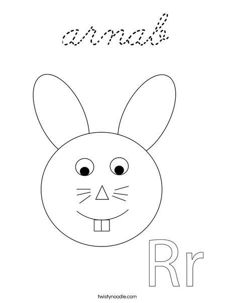 Rabbit Head Coloring Page