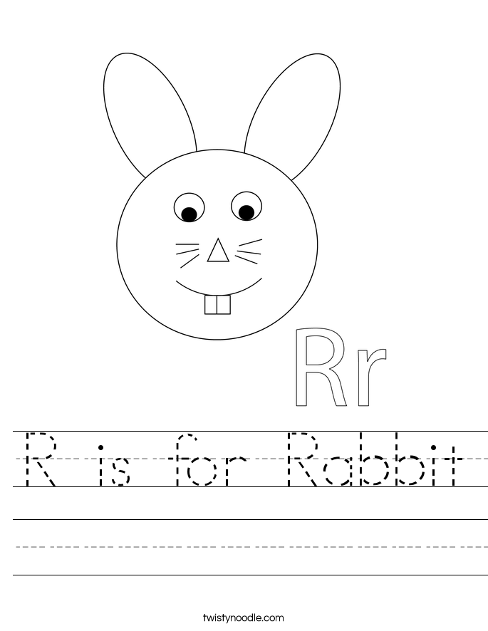 R Is For Rabbit Worksheet Twisty Noodle