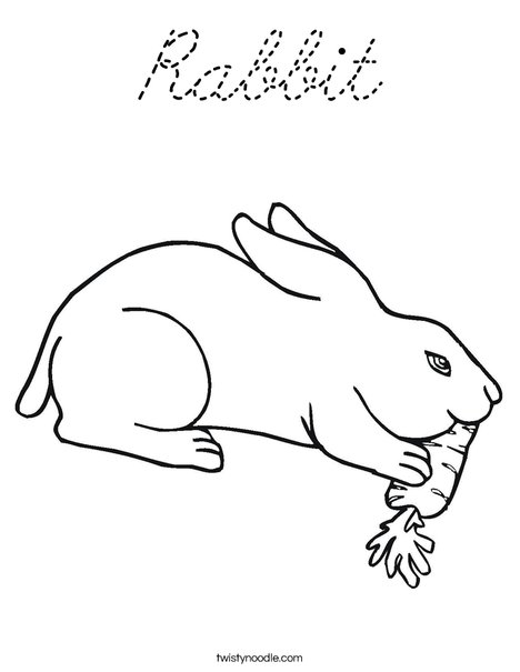 Rabbit Eating Coloring Page