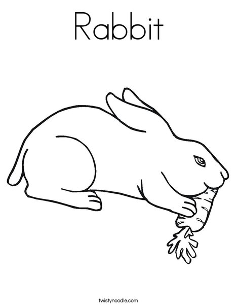 Rabbit Eating Coloring Page