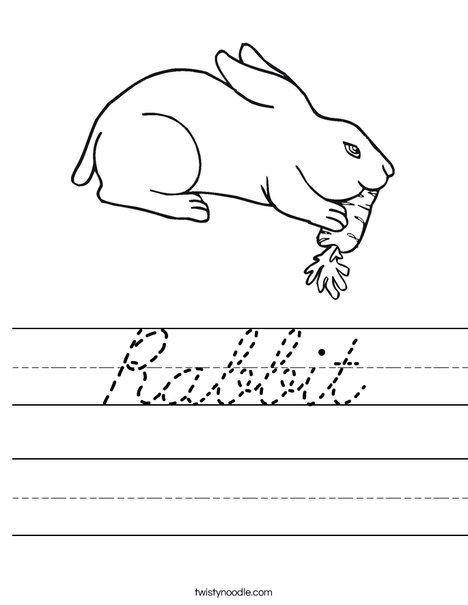 Rabbit Eating Worksheet