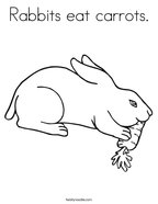 Rabbits eat carrots Coloring Page